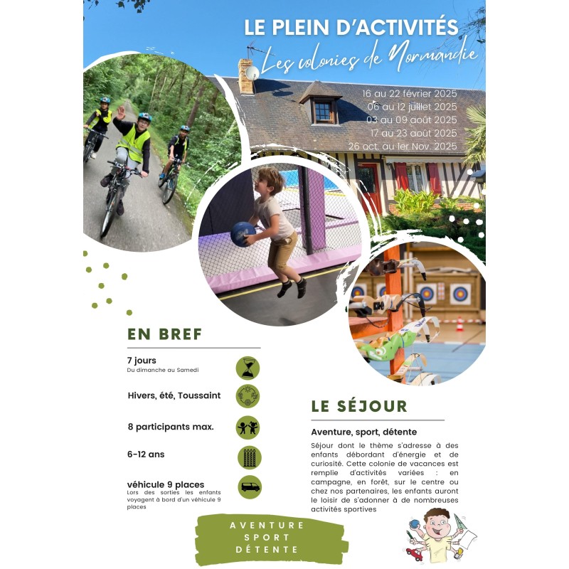 Colonie multi-activités pour les  enfants à la recherche de sensations