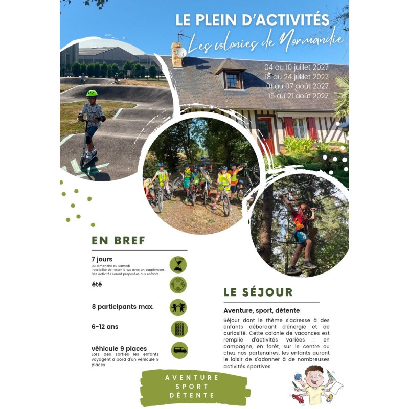 Colonie multi-activités pour les  enfants à la recherche de sensations