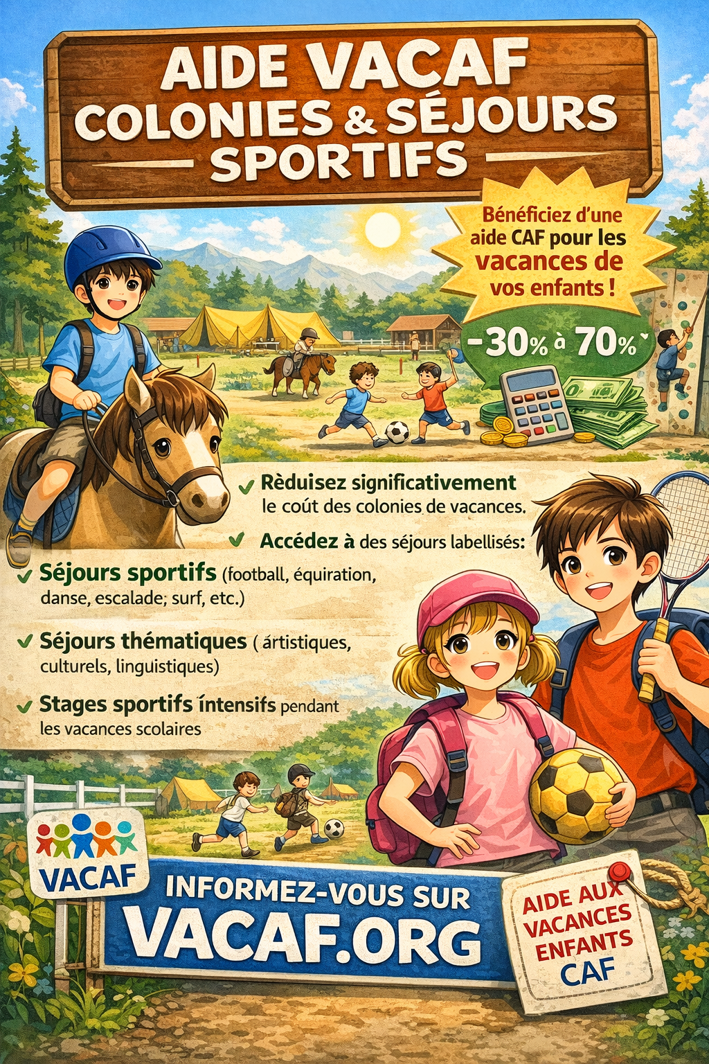 Aide aux vacances enfants - VACAF